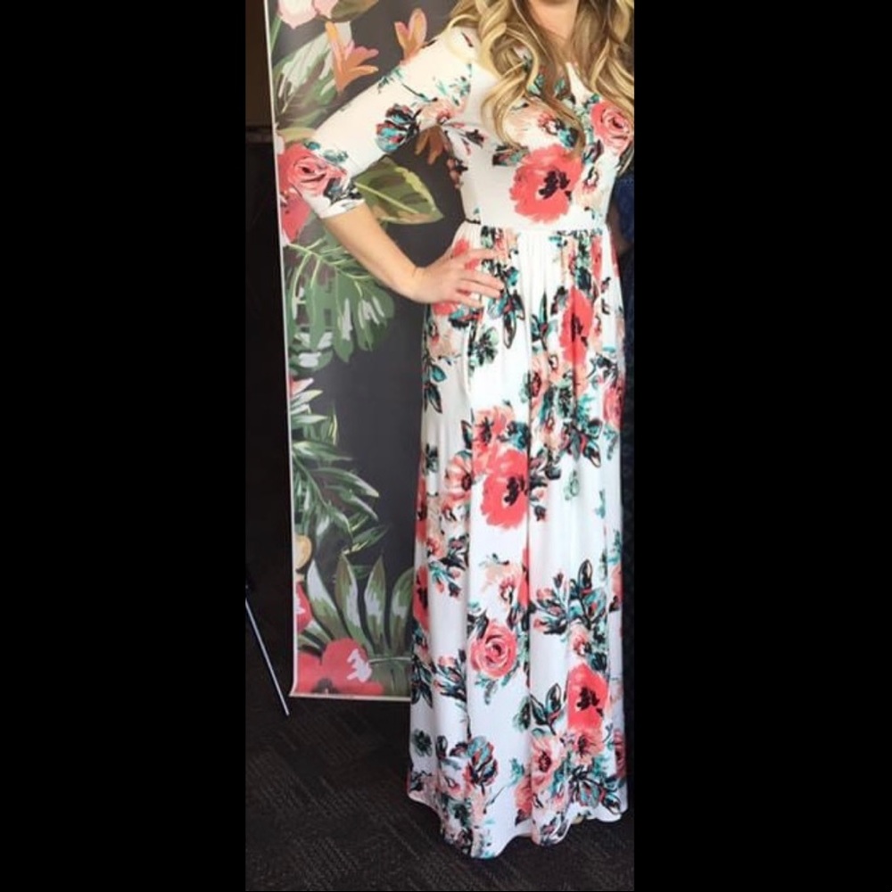 White Floral Maxi Dress